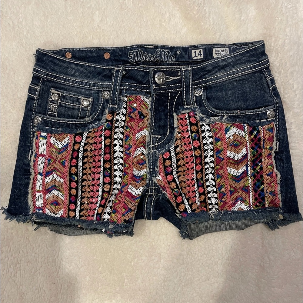GIRLS MISS ME PINK AZTEC SHORTS